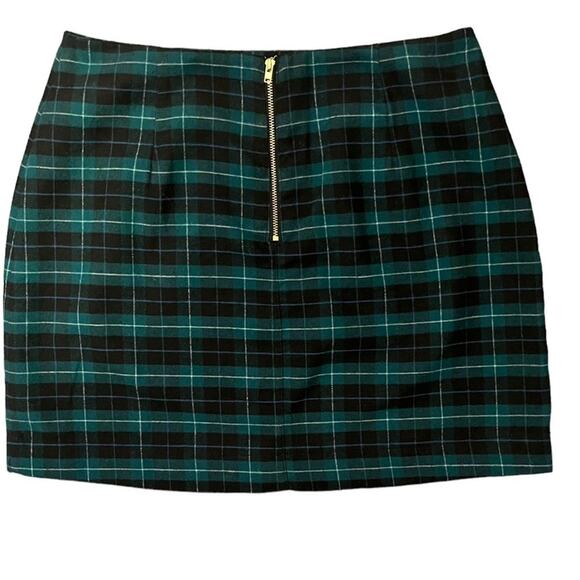 Old Navy Plaid Navy Green Polyester Mini Skirt Womens Size 4 Academia Schoolgirl - Picture 5 of 7